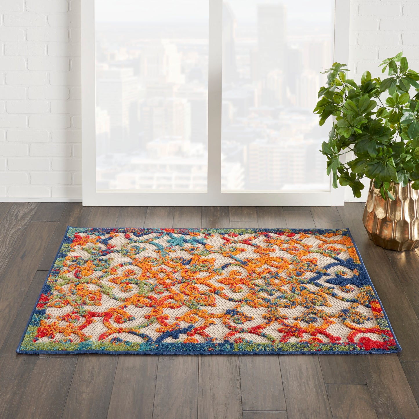 Nourison Aloha 2'8" x 4' Multicolor Contemporary Rug