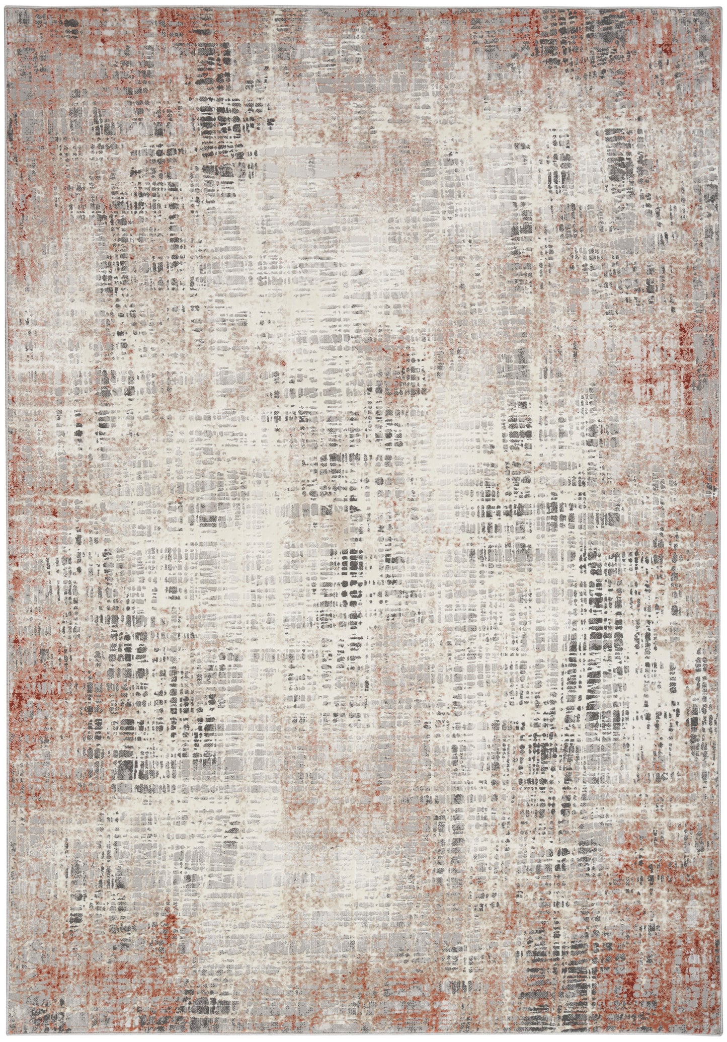 Calvin Klein CK022 Infinity 6' x 9' Rust Multicolor Modern Indoor Rug