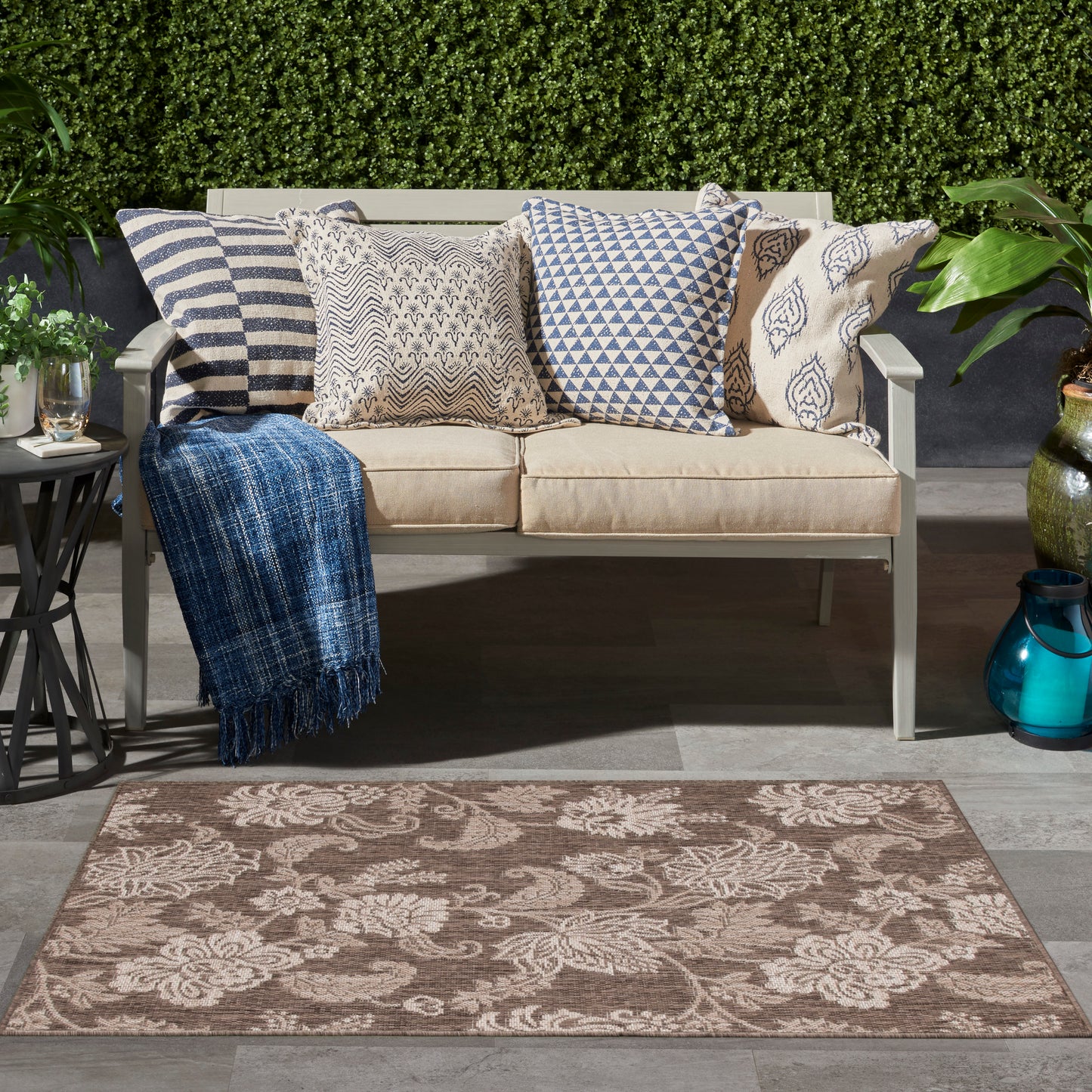 Nourison Garden Oasis 3' x 5' Mocha Tropical Rug