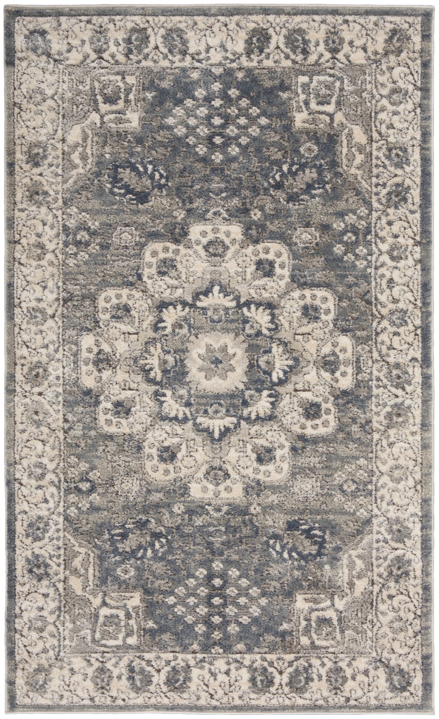 Nourison Quarry 3' x 5' Grey Ivory Vintage Indoor Rug