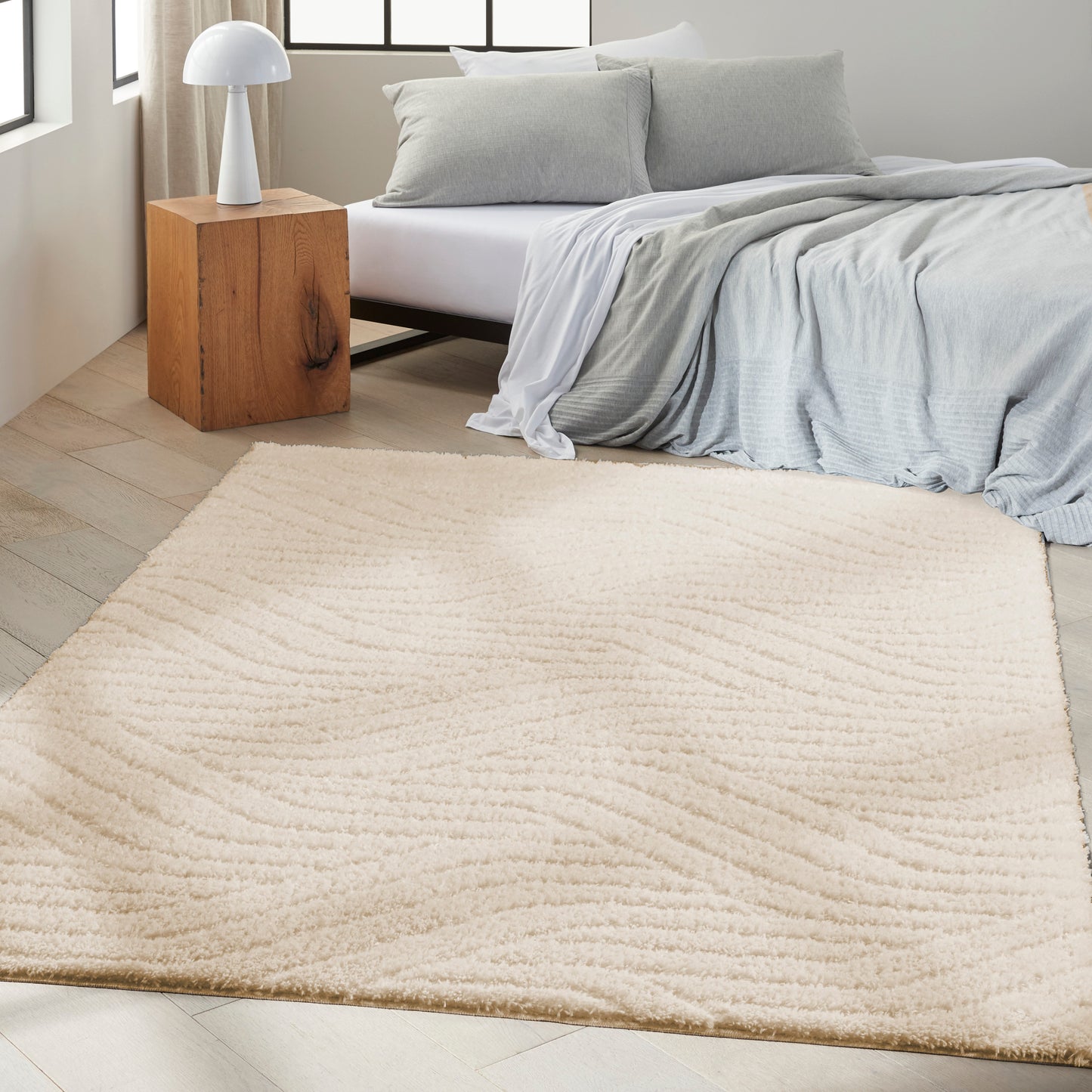 Calvin Klein Surfaces 5'2" x 7' Beige Shag Indoor Rug