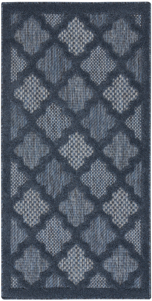 Nourison Easy Care 2' x 4' Navy Blue Modern Rug