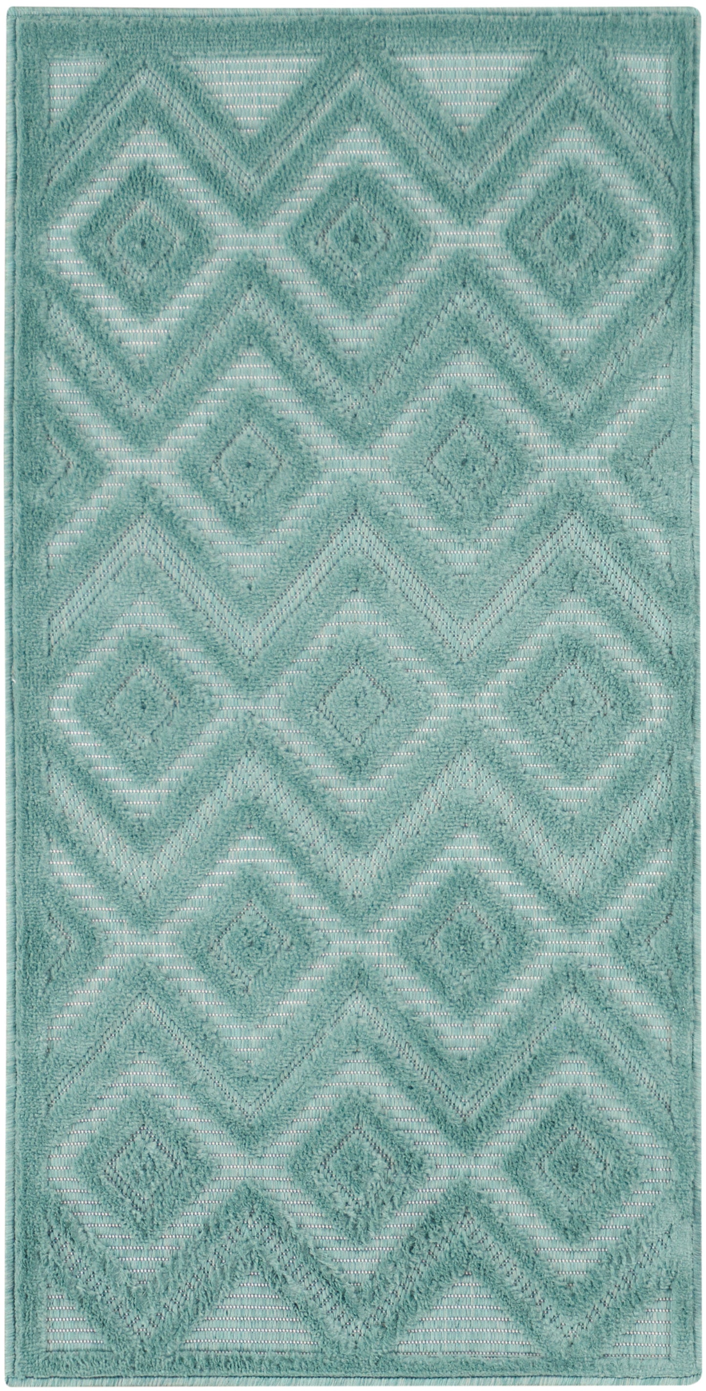 Nourison Versatile 2' x 4' Aqua Teal Modern Rug