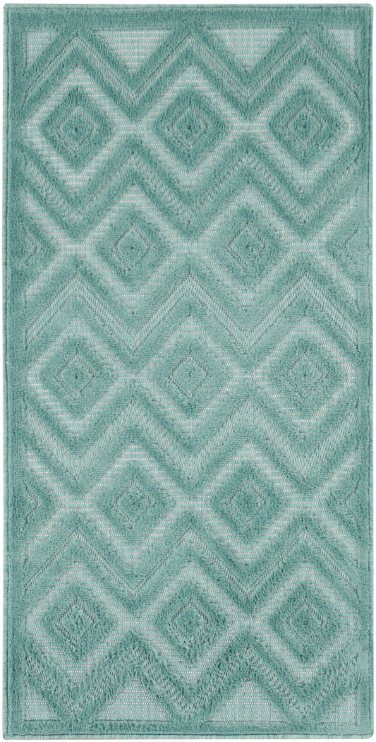 Nourison Versatile 2' x 4' Aqua Teal Modern Rug