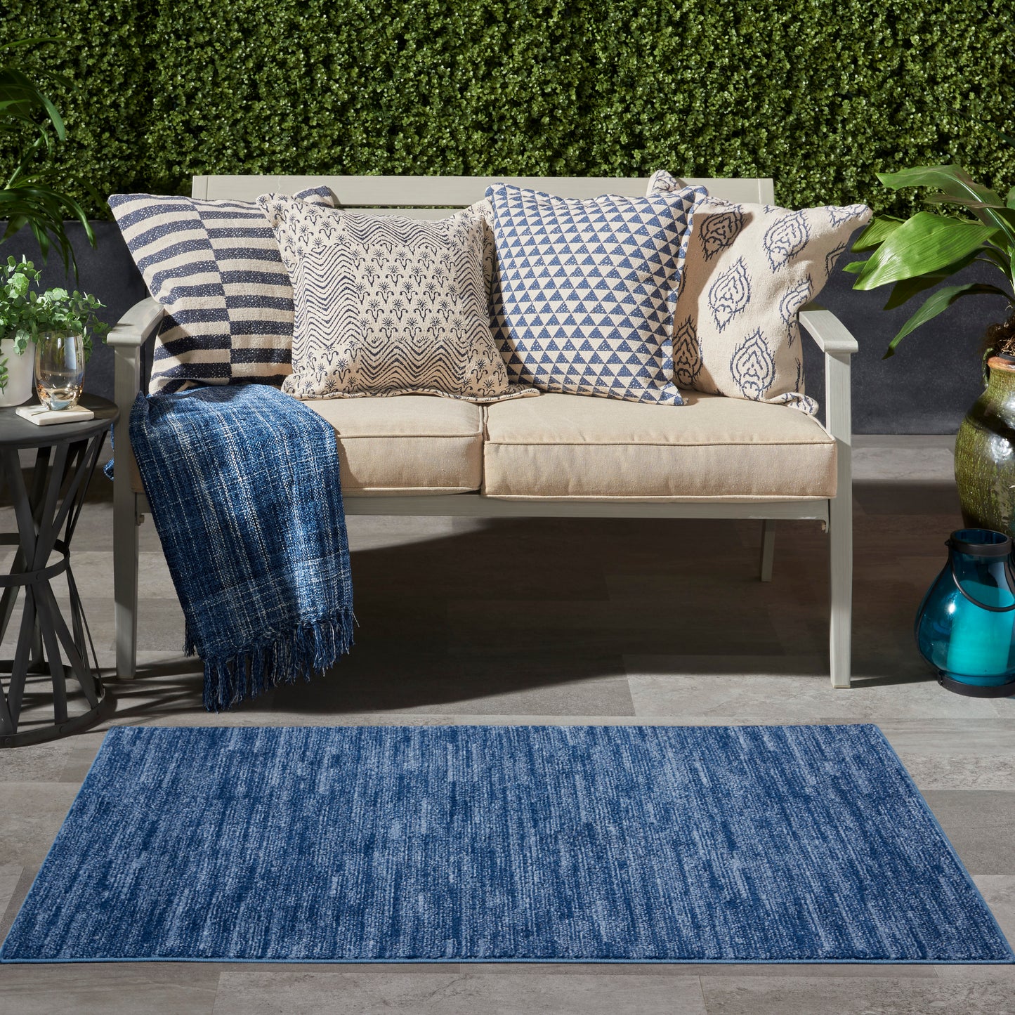 Nourison Nourison Essentials 3' x 5' Navy Blue Outdoor Rug