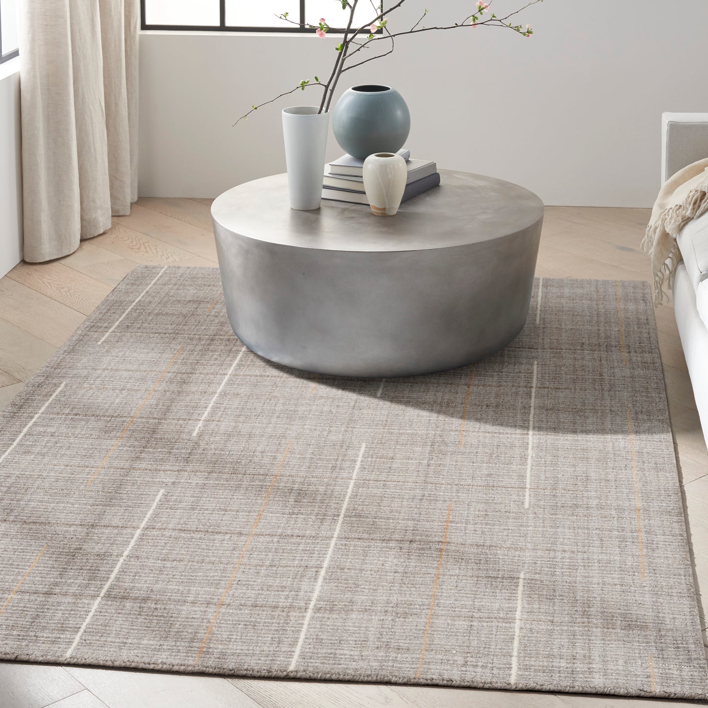 Calvin Klein CK041 Architectura 5'3" x 7'3" Grey Farmhouse Indoor Rug