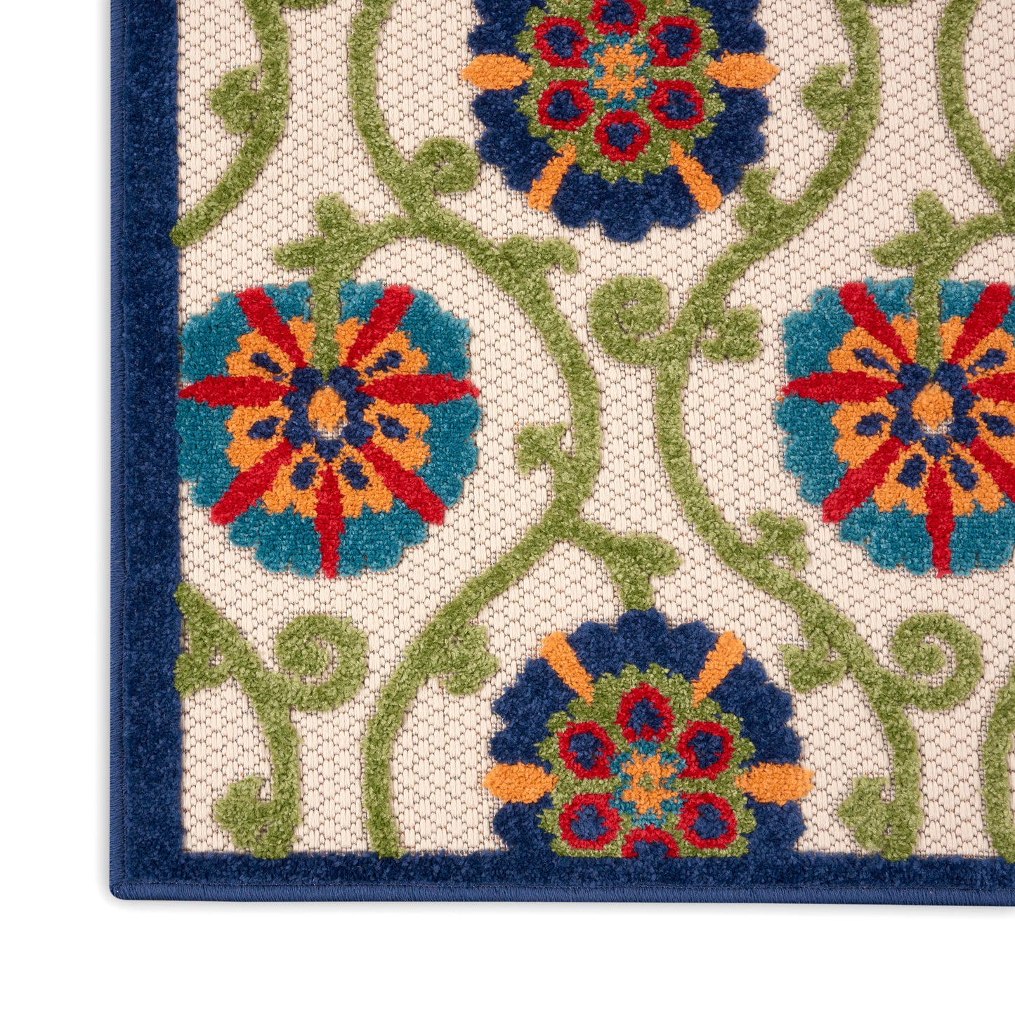 Nourison Aloha 2'8" x 4' Blue Multicolor Contemporary Rug