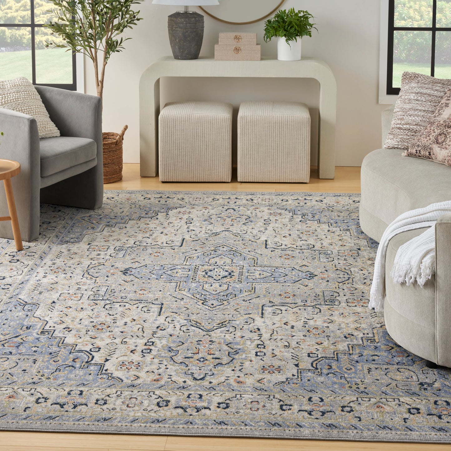 Nourison Nourison Essentials Persian 6' x 9' Blue Vintage Rug