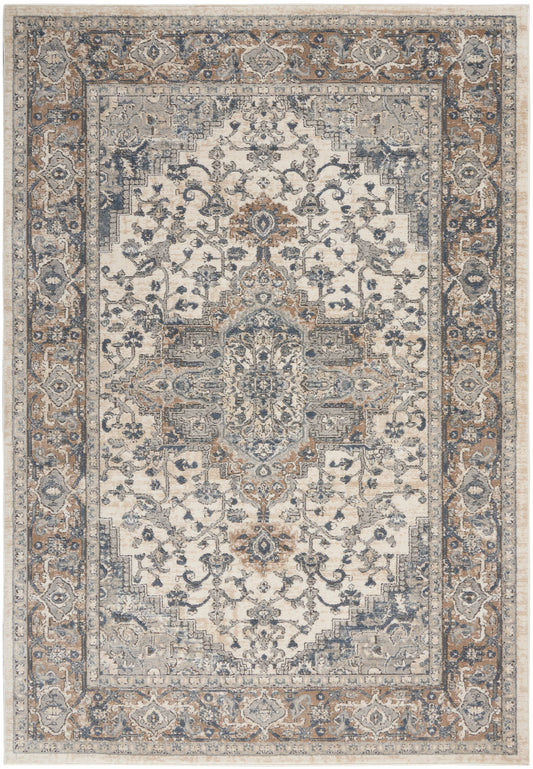 Nourison Quarry 5'3" x 7'3" Ivory Grey Farmhouse Indoor Rug