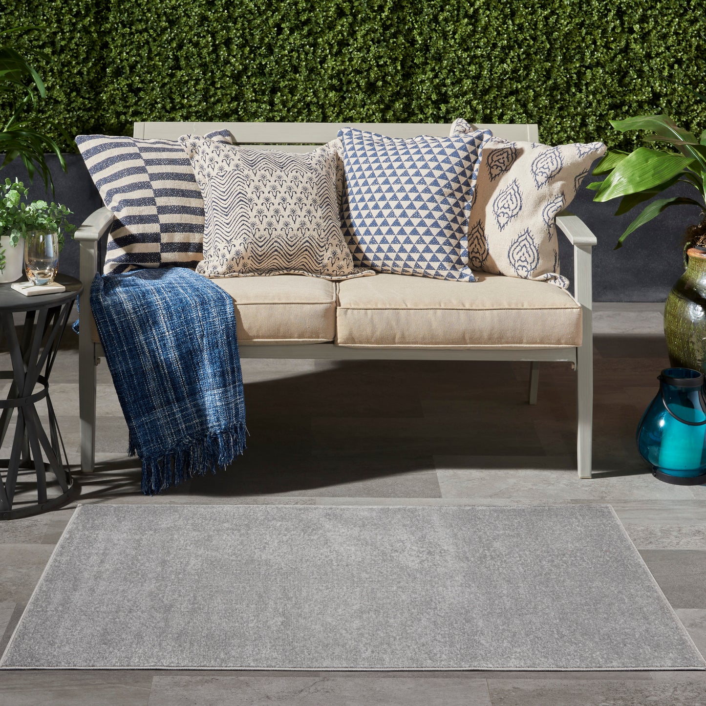 Nourison Nourison Essentials 3' x 5' Silver Grey Outdoor Rug