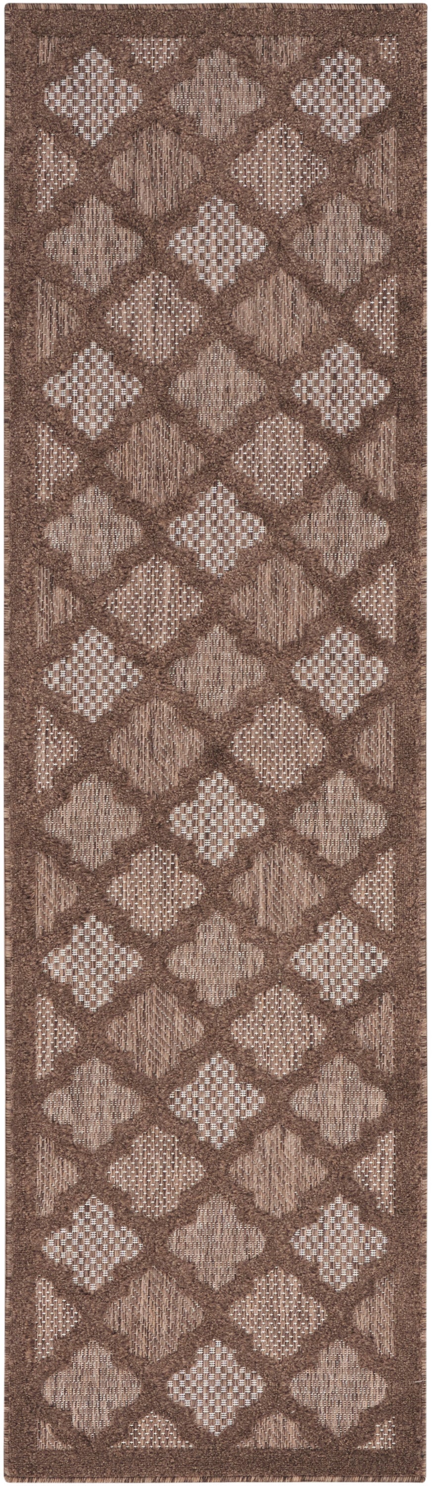 Nourison Easy Care 2' x 6' Brown Modern Rug