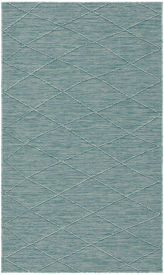 Nourison Washable Solutions 3' x 5' Aqua Modern Rug