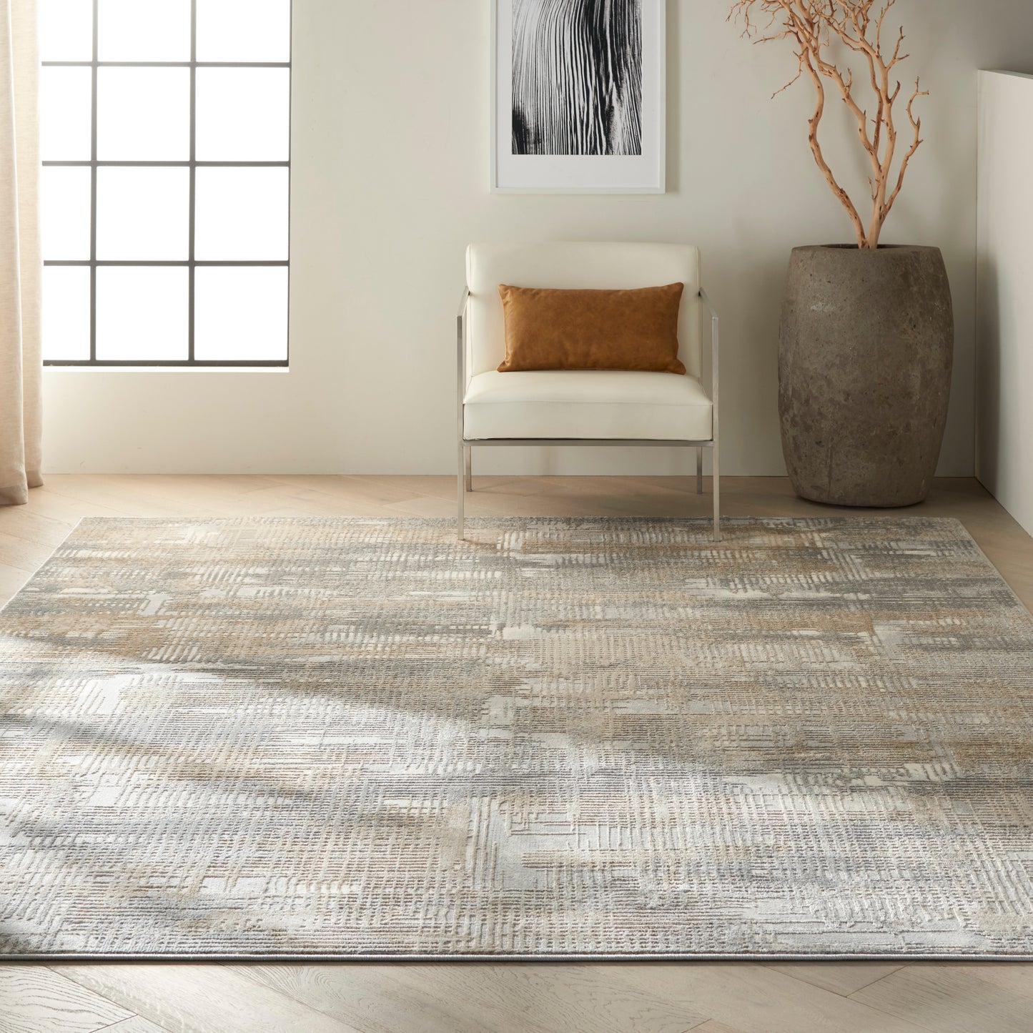 Calvin Klein CK950 Rush 10' x 14' Grey Beige Modern Indoor Rug