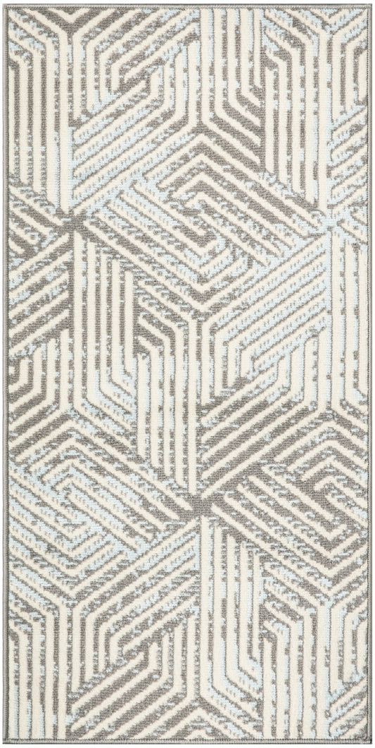 Nourison Grafix 3' x 5' Grey Modern Indoor Rug