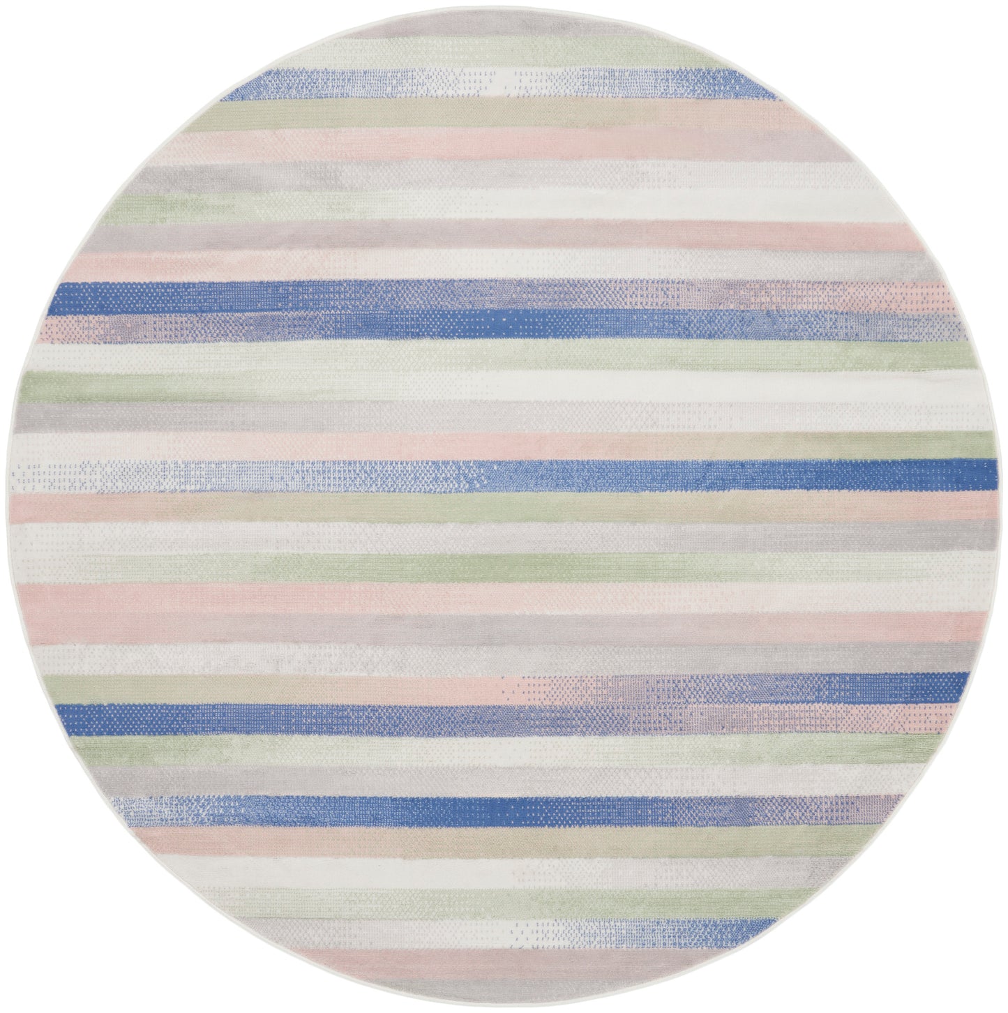 Nourison Whimsicle 8' x Round Ivory Multicolor Modern Indoor Rug