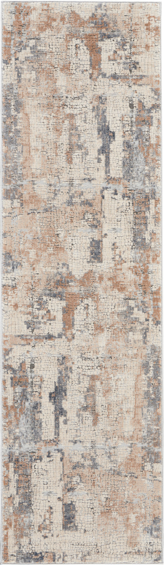 Nourison Rustic Textures 2'2" x 7'6" Beige Grey Modern Indoor Rug