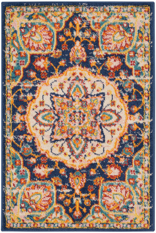 Nourison Passion 1'10" x 2'10" Navy Multicolor Transitional Indoor Rug