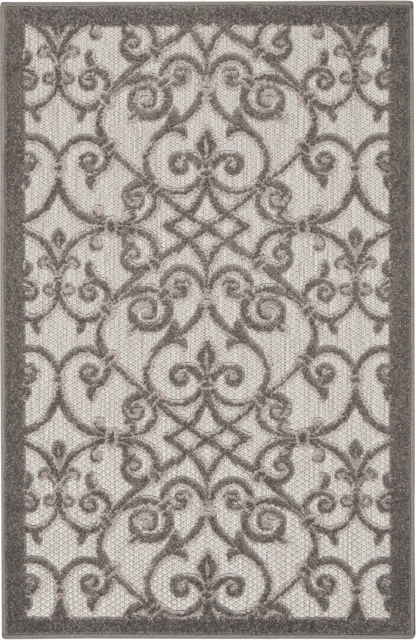 Nourison Aloha 2'8" x 4' Grey Charcoal Contemporary Rug