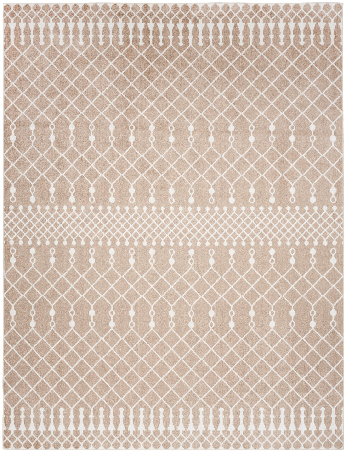 Nourison Astra Machine Washable 9' x 12' Taupe Bohemian Indoor Rug