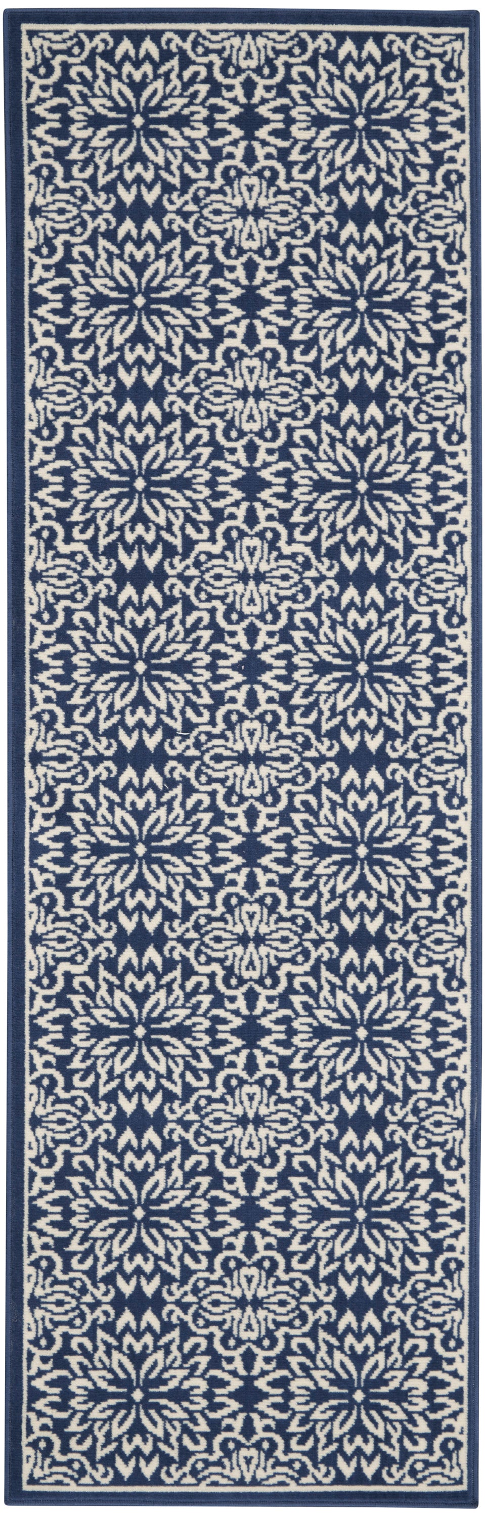 Nourison Jubilant 2'3" x 7'3" Navy/Ivory Farmhouse Indoor Rug