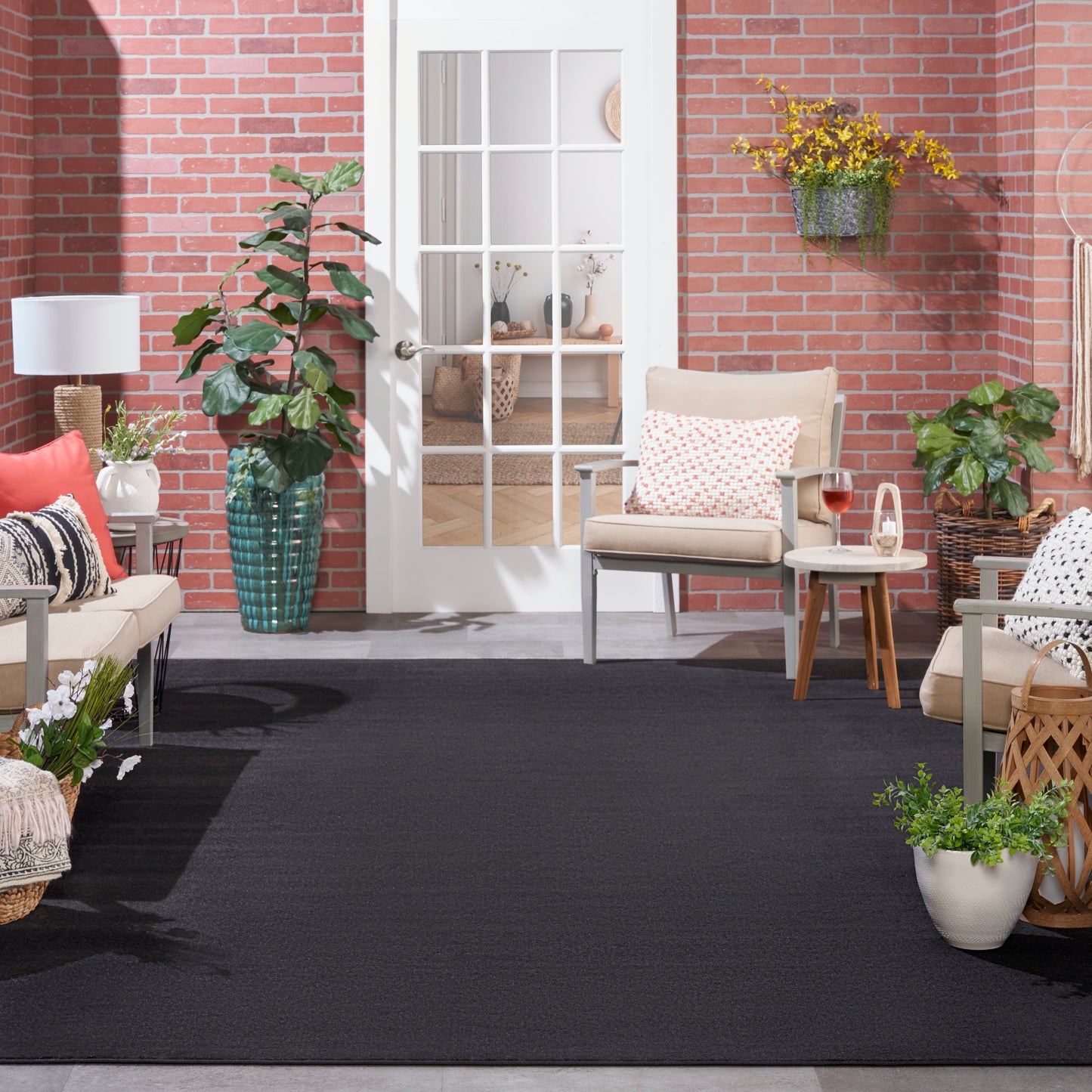 Nourison Nourison Essentials 9' x 12' Black Outdoor Rug