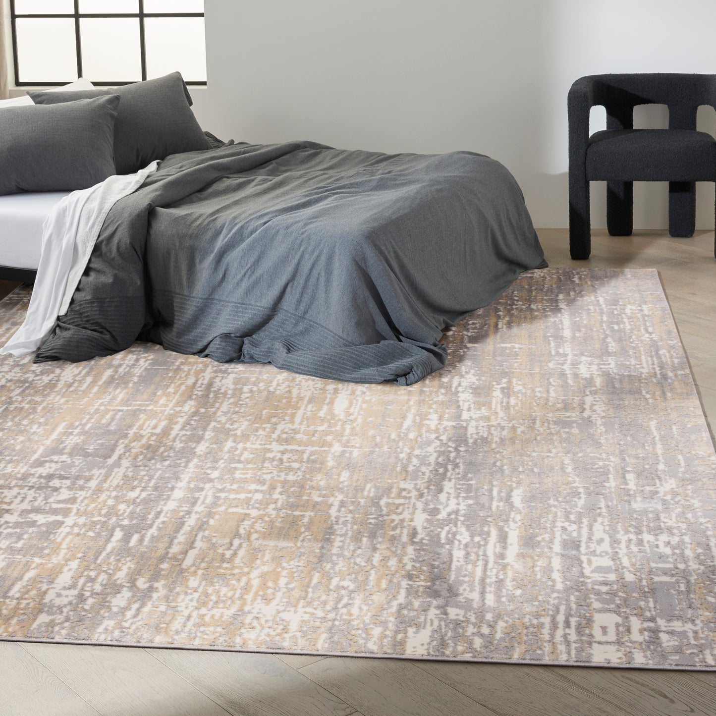 Calvin Klein CK005 Enchanting 8' x 10' Grey Beige Modern Indoor Rug