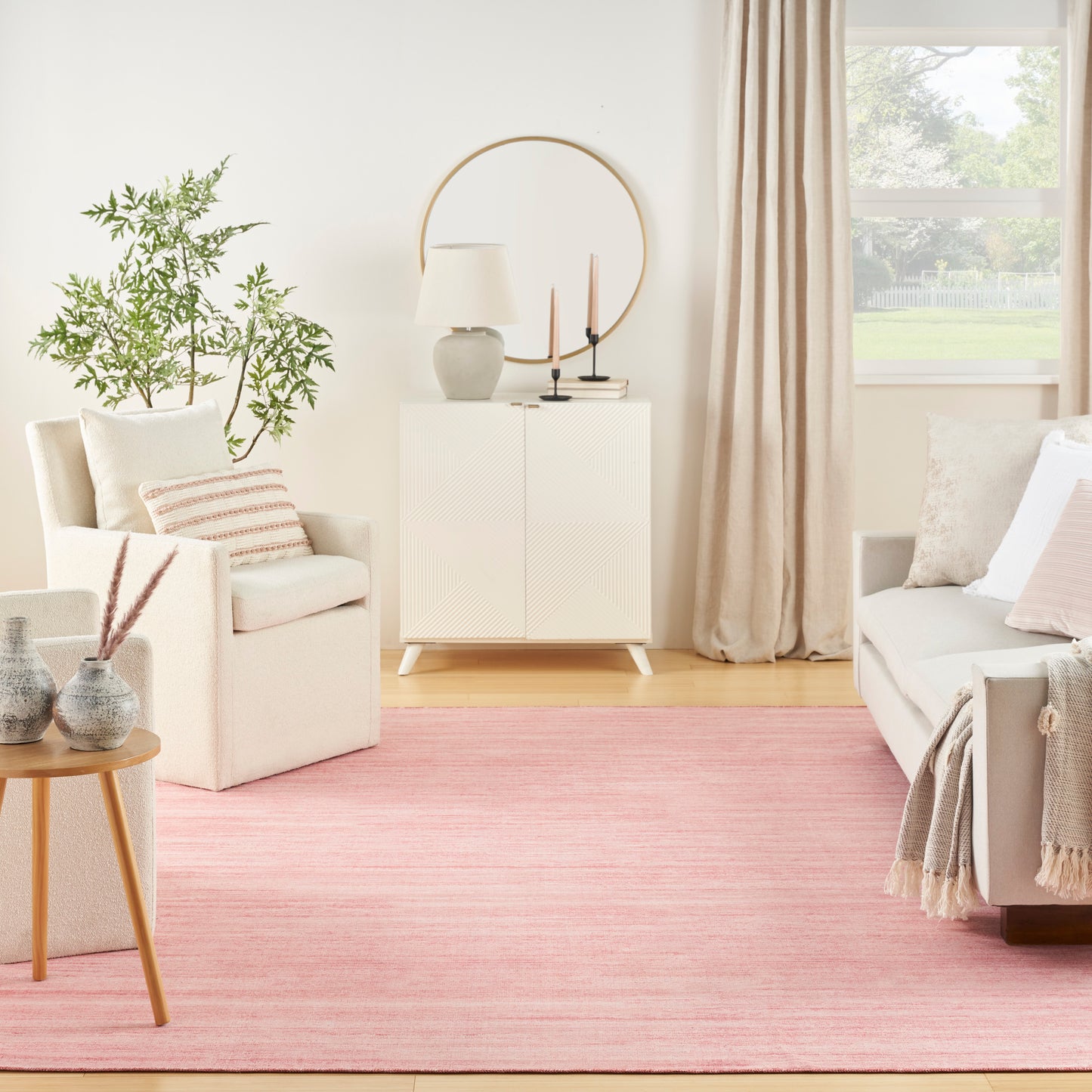 Nourison Washable Essentials 6' x 9' Pink Modern Indoor Rug