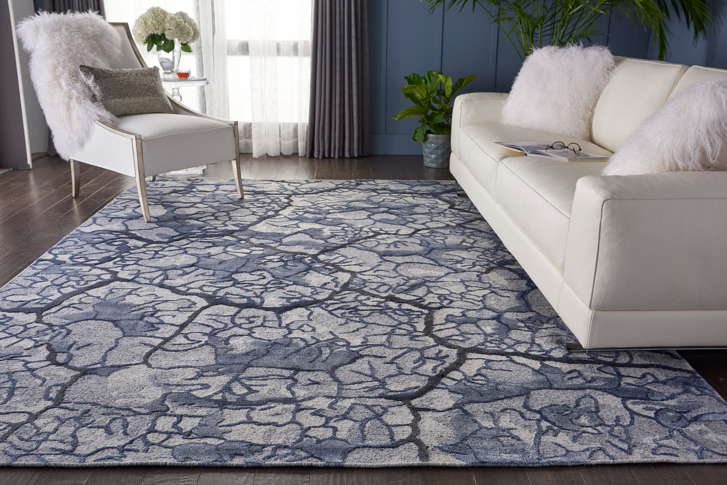 Nourison Divine 5'6" x 7'5" Mist Modern Indoor Rug