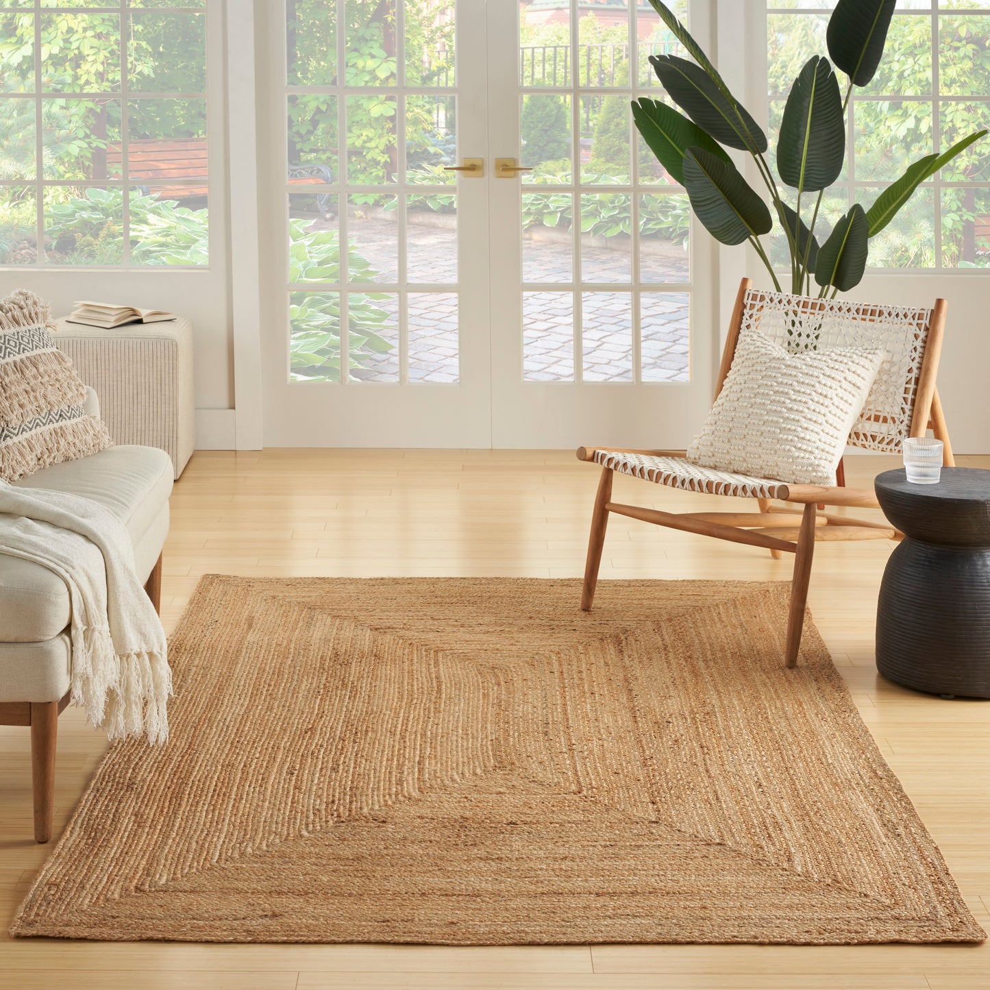 Nourison Natural Jute 5' x 7' Natural Farmhouse Indoor Rug