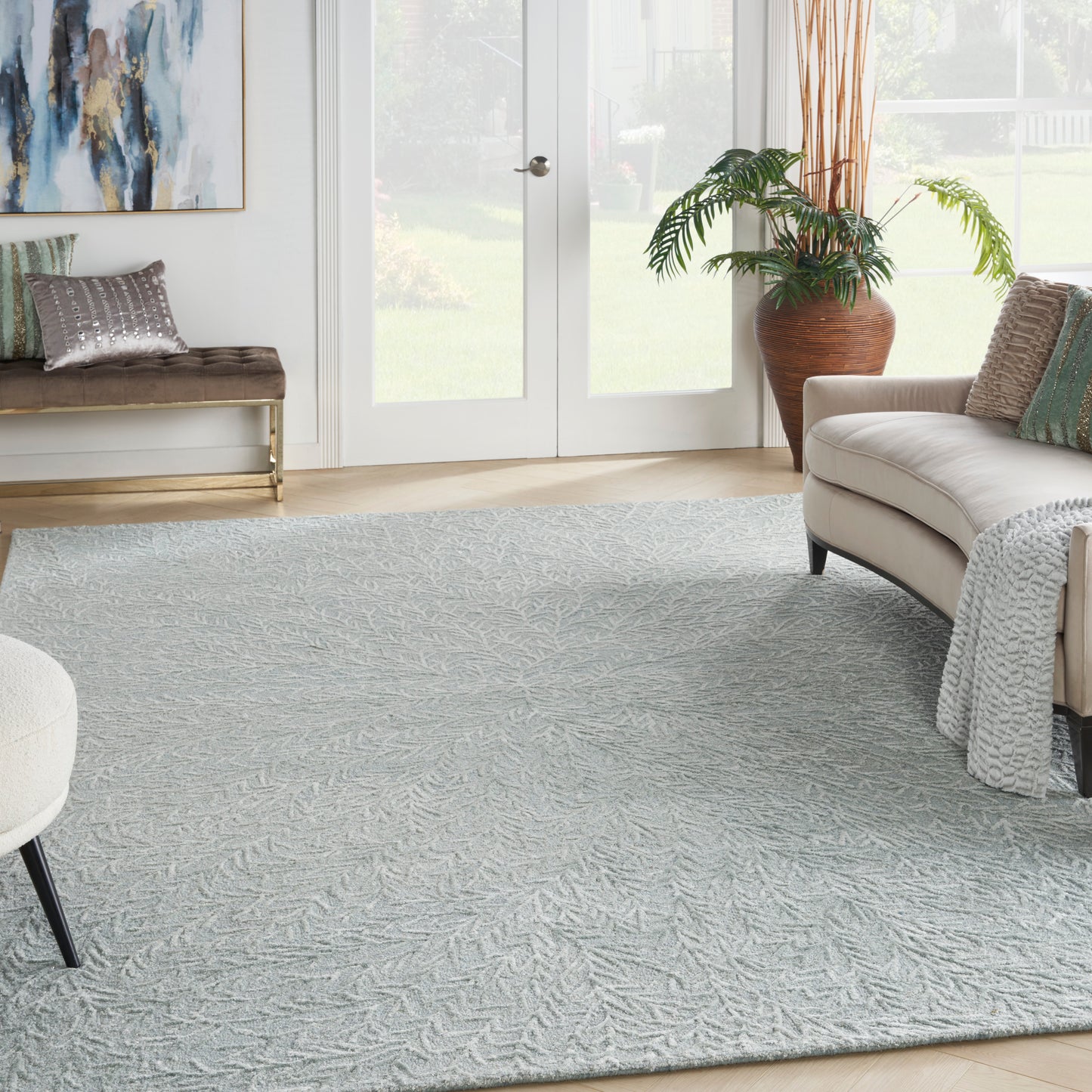 Michael Amini Ma30 Star 8'6" x 11'6" Light Blue Modern Indoor Rug