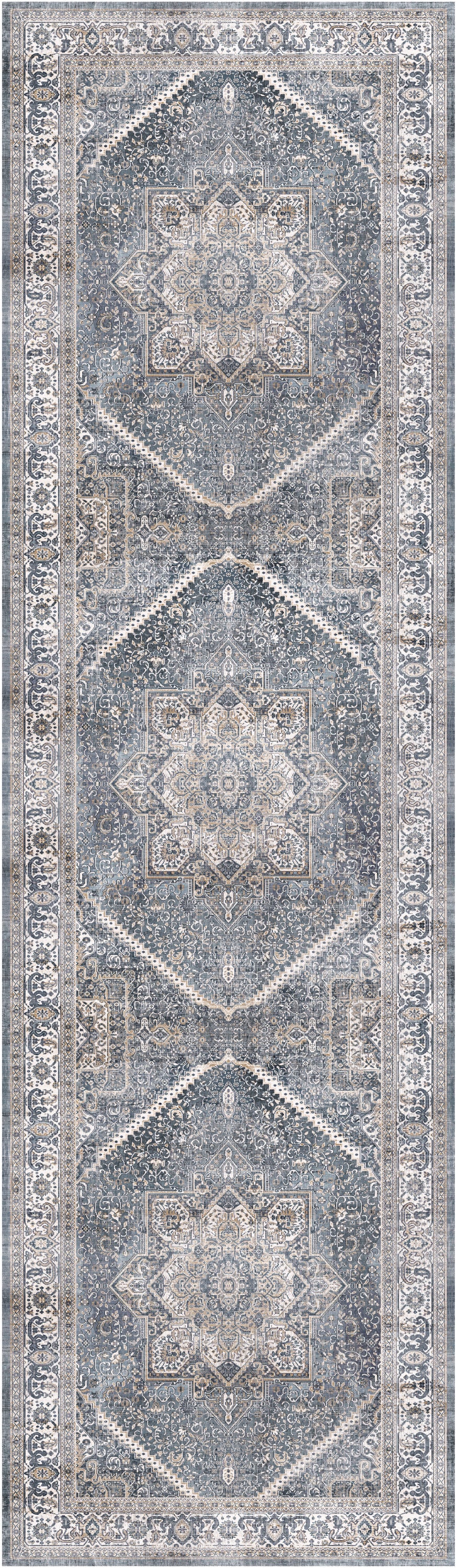 Nourison Vintage Home 2'2" x 7'6" Blue Bohemian Indoor Rug