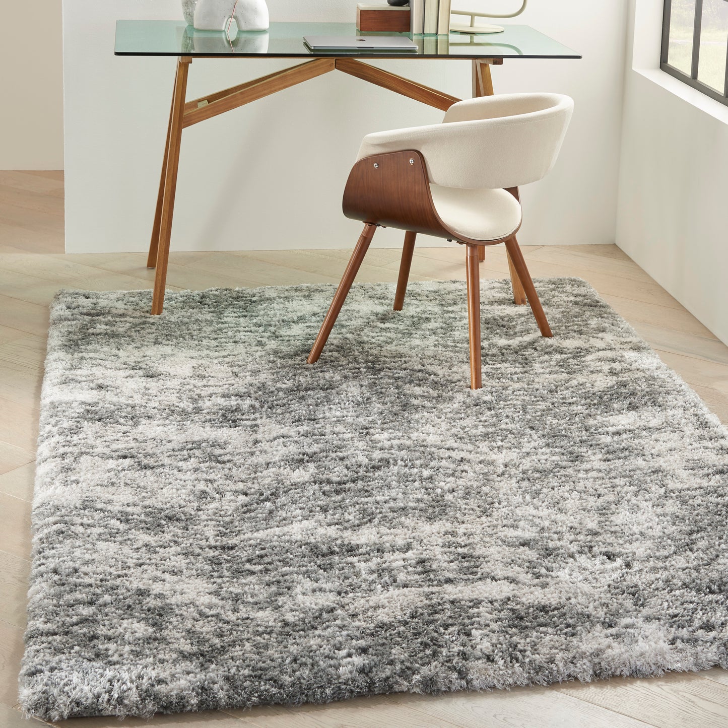 Nourison Dreamy Shag 5'3" x 7'3" Charcoal Grey Shag Indoor Rug