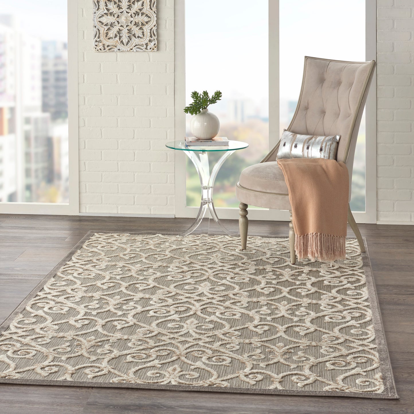 Nourison Aloha 3'6" x 5'6" Natural Contemporary Rug