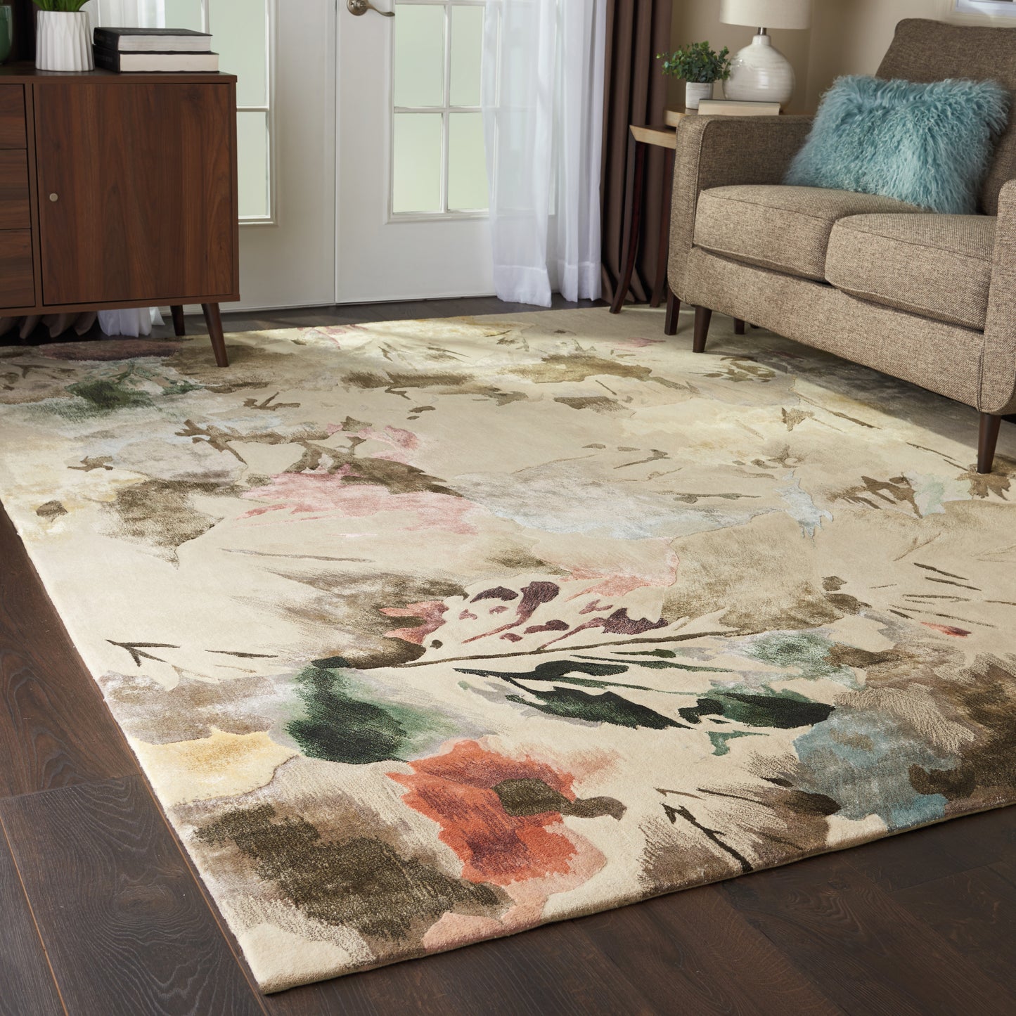 Nourison Prismatic 7'9" x 9'9" Beige Multicolor Contemporary Indoor Rug