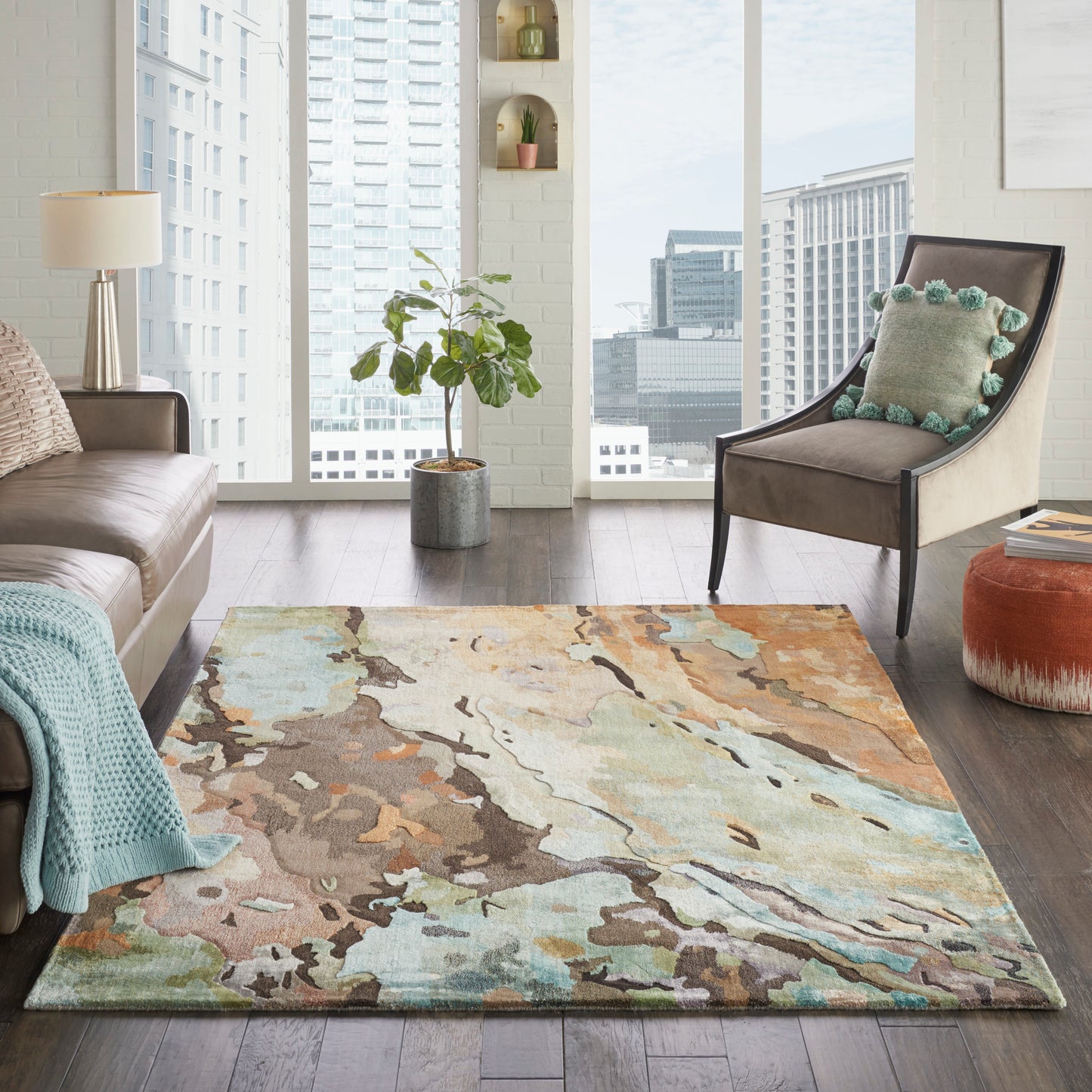 Nourison Prismatic 5'6" x 7'5" Multicolor Modern Indoor Rug