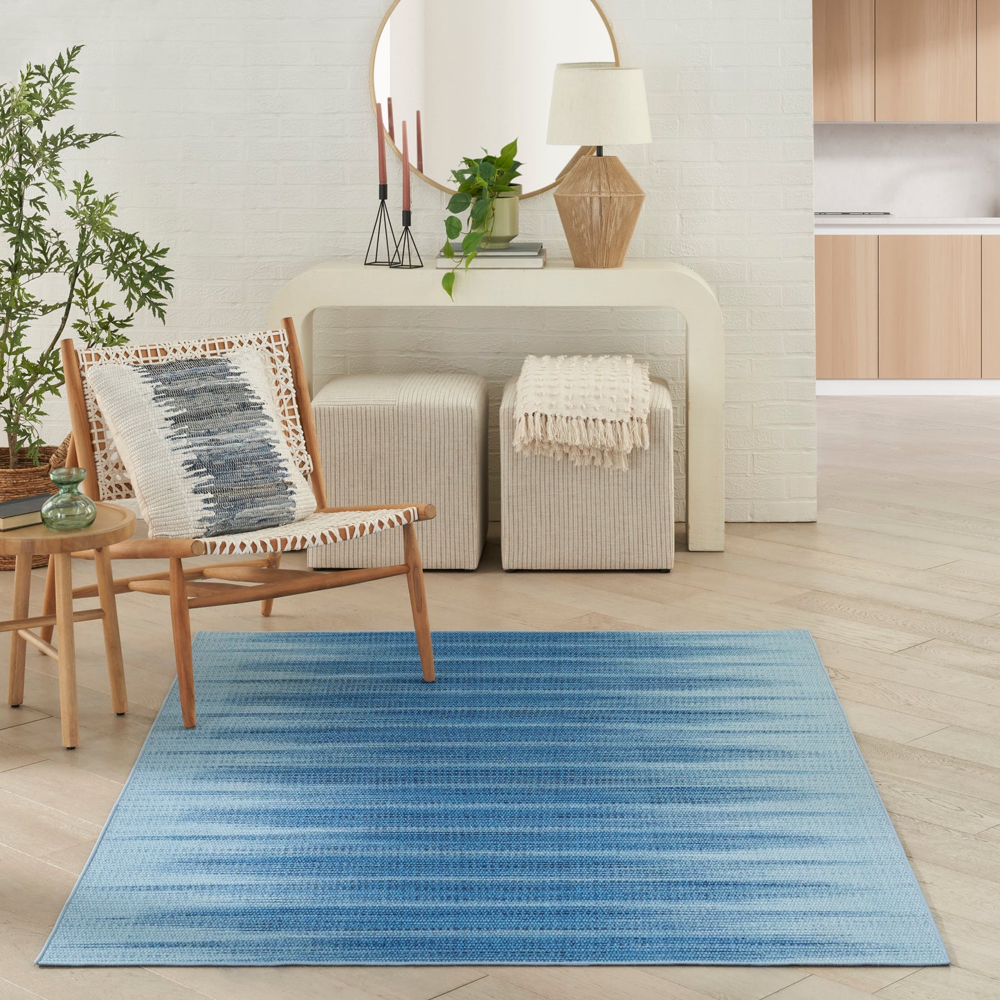 Nourison Vintage Home 3'9" x 5'9" Blue Modern Indoor Rug