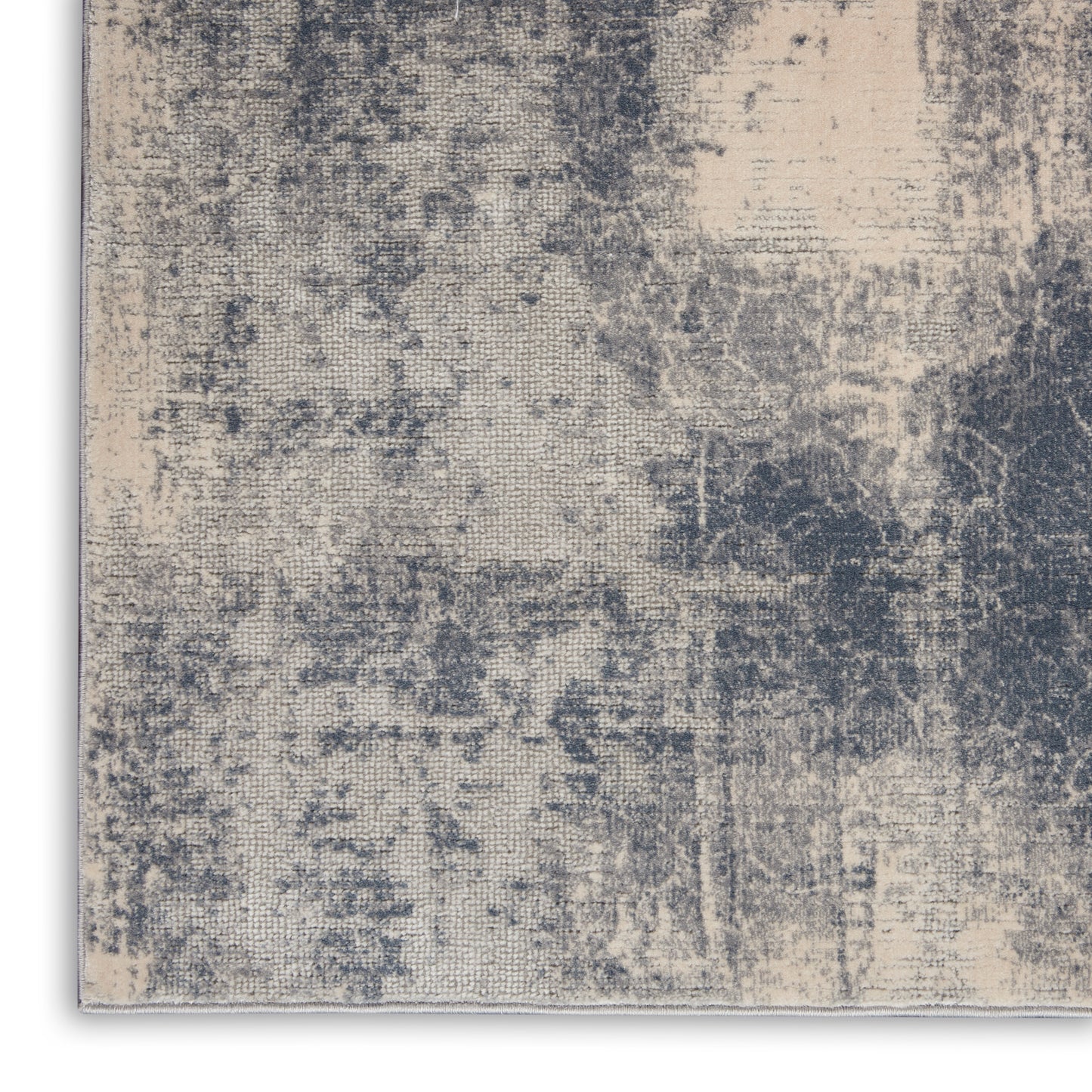 Nourison Rustic Textures 3'11" x 5'11" Blue Ivory Modern Indoor Rug