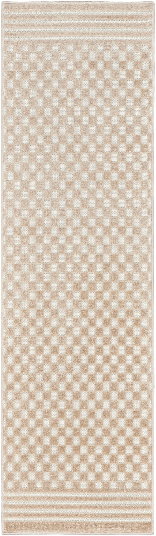 Nourison Care Free 2' x 6' Beige Modern Indoor Rug