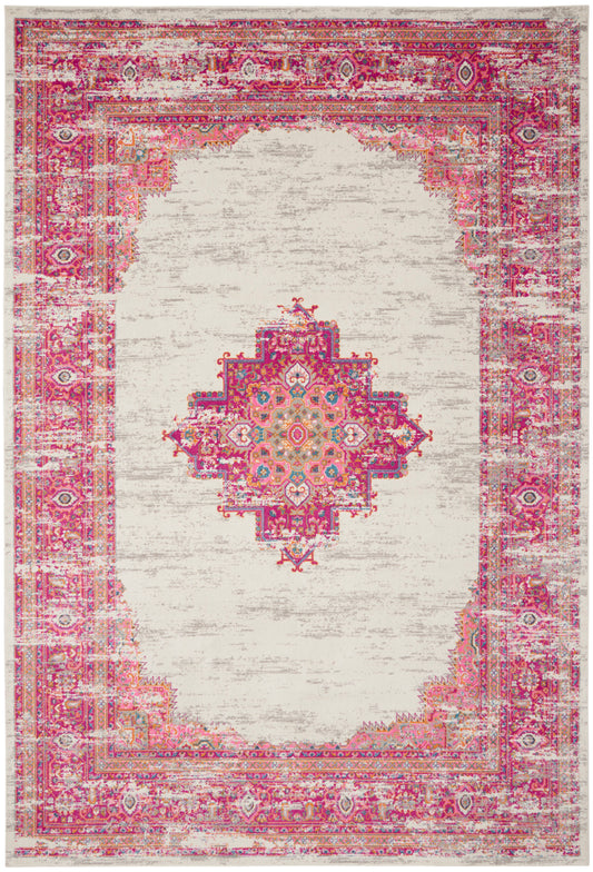 Nourison Passion 12' x 18' Ivory/Fuchsia Bohemian Indoor Rug