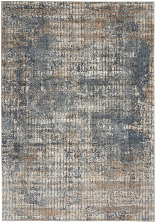 Nourison Quarry 5'3" x 7'3" Blue Beige Modern Indoor Rug