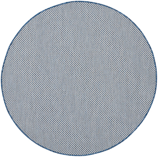 Nourison Courtyard 5' x Round Ivory Blue Modern Rug