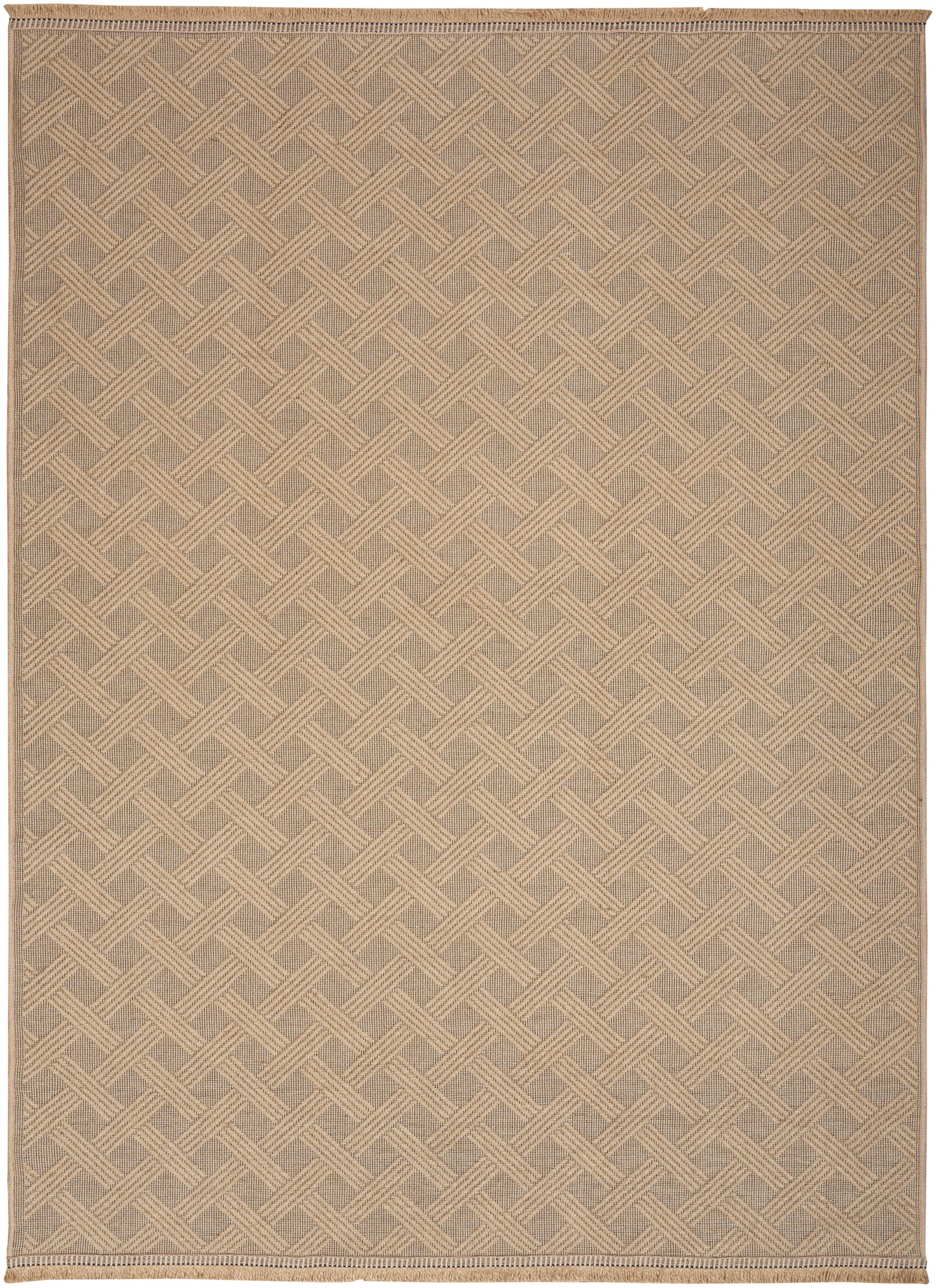 Nourison Washable Jute 5'3" x 7'3" Natural Modern Indoor Rug