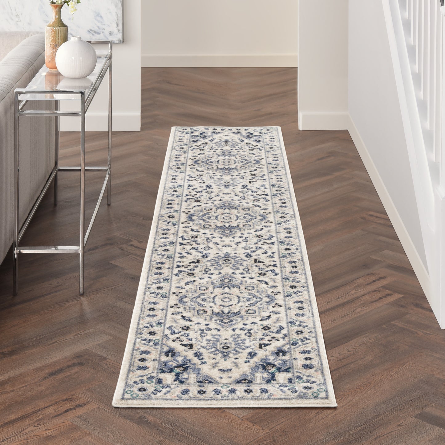 Nourison Passion 2'2" x 10' Ivory/Grey Bohemian Indoor Rug