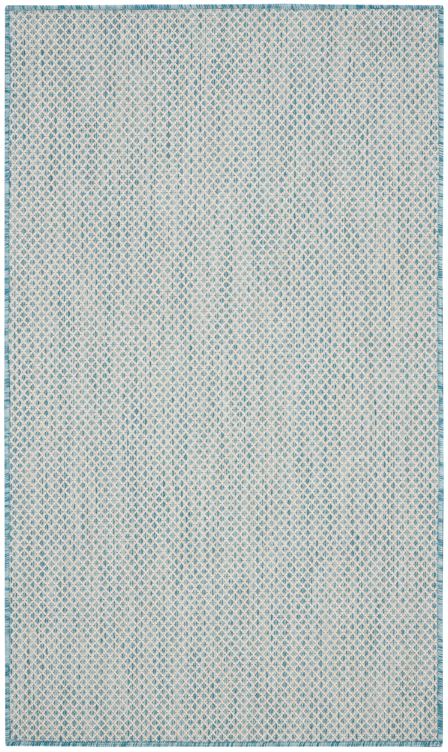 Nourison Courtyard 3' x 5' Ivory Aqua Modern Rug