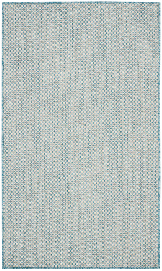 Nourison Courtyard 3' x 5' Ivory Aqua Modern Rug