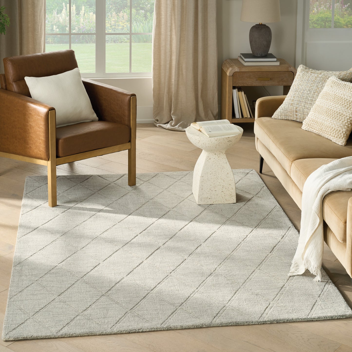 Nourison Wool Haven 5'3" x 7'3" Grey Modern Indoor Rug