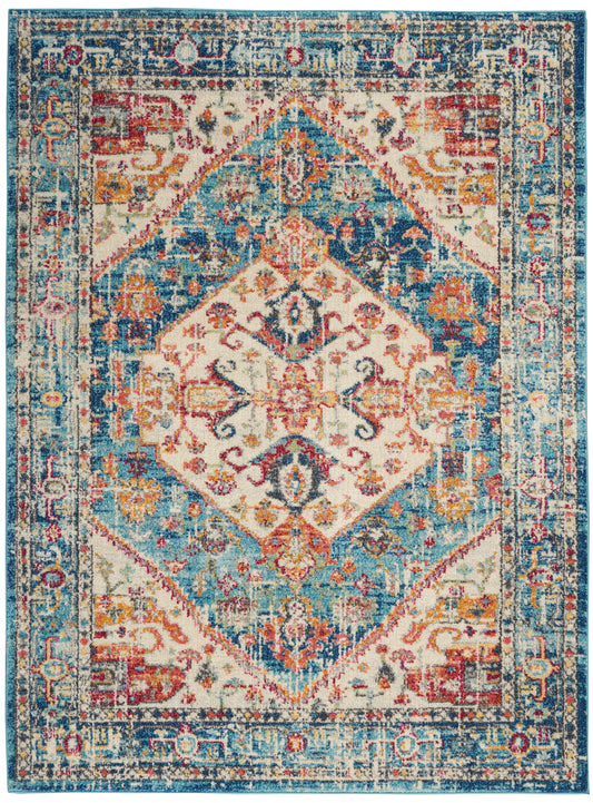 Nourison Passion 5'3" x 7'3" Ivory/Light Blue Bohemian Indoor Rug