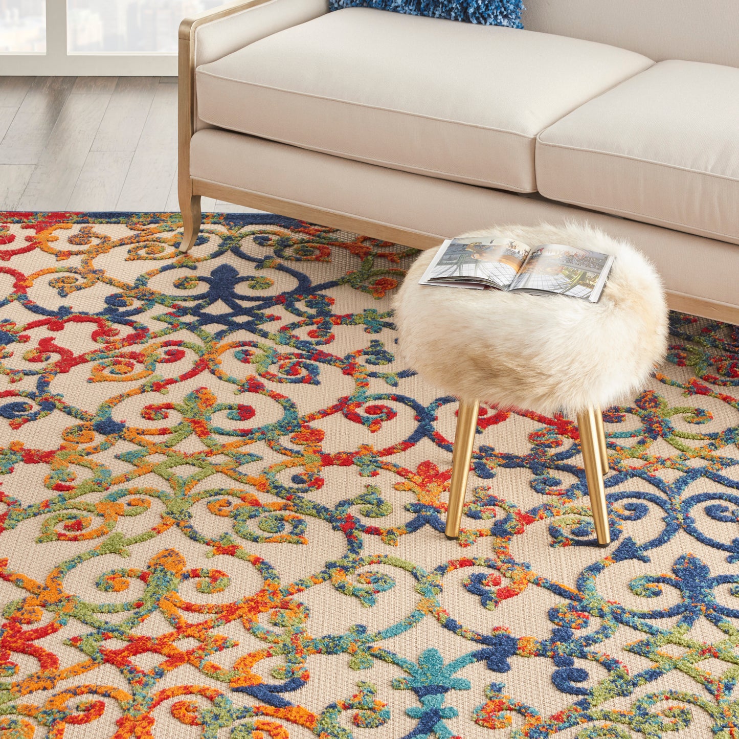 Nourison Aloha 7' x 10' Multicolor Contemporary Rug