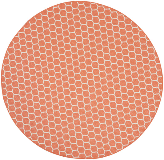 Nourison Twist Reversible 8' x Round Coral Modern Rug