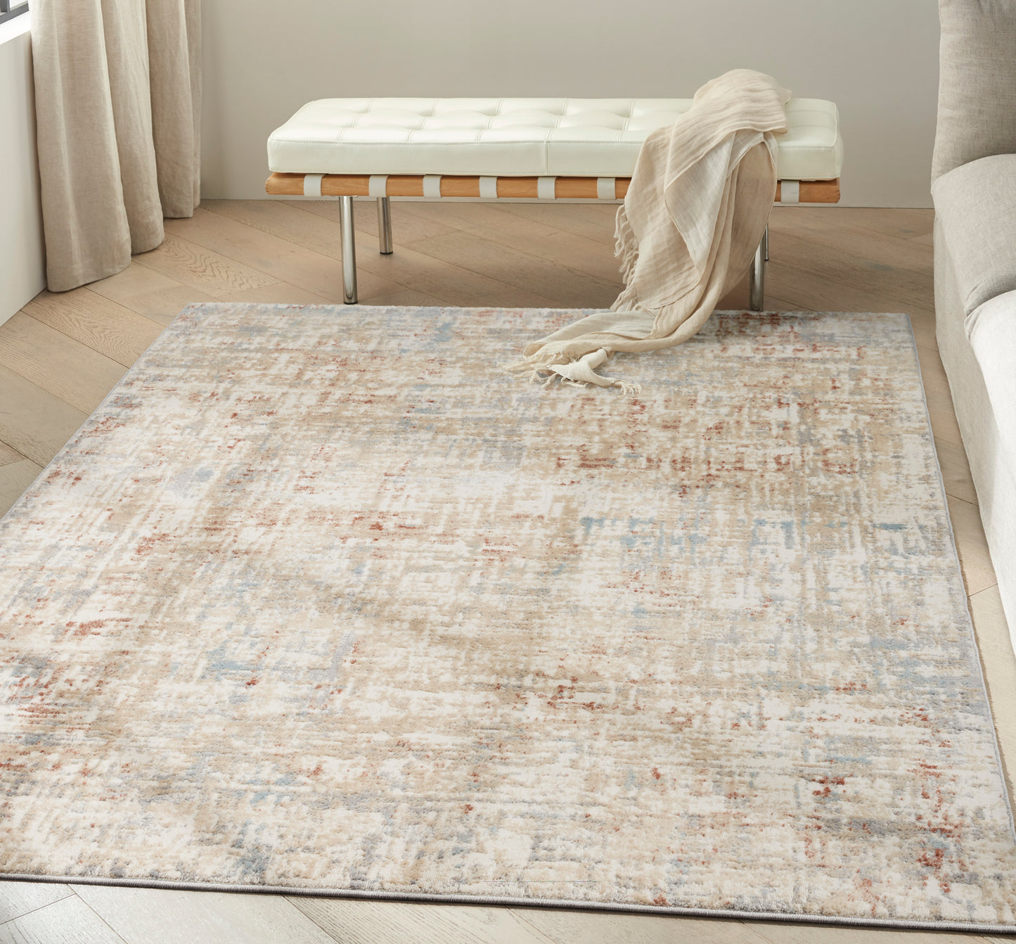 Calvin Klein CK005 Enchanting 5'3" x 7'3" Ivory Grey Modern Indoor Rug